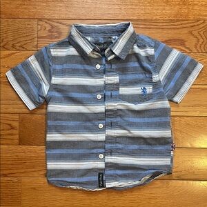 English Laundry Kids Blue and White Striped Button Down Shirt